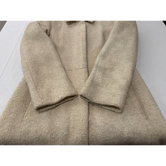 Vintage MODA International Womens Wool Boucle Coat Cream Mid Length Sz XS - Picture 13 of 13